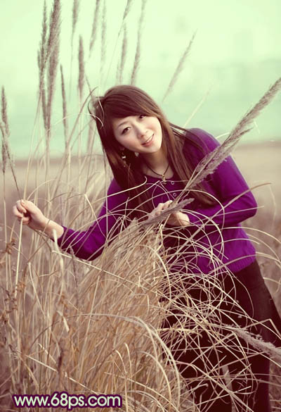 Photosho将外景人物图片添加上流行的日韩淡褐色