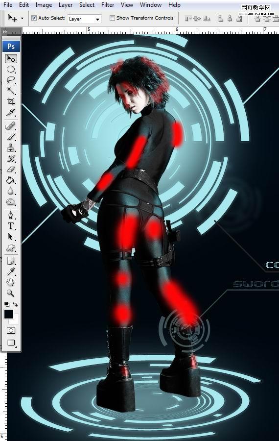 Photoshop合成绚丽的特级Tron风格插画效果