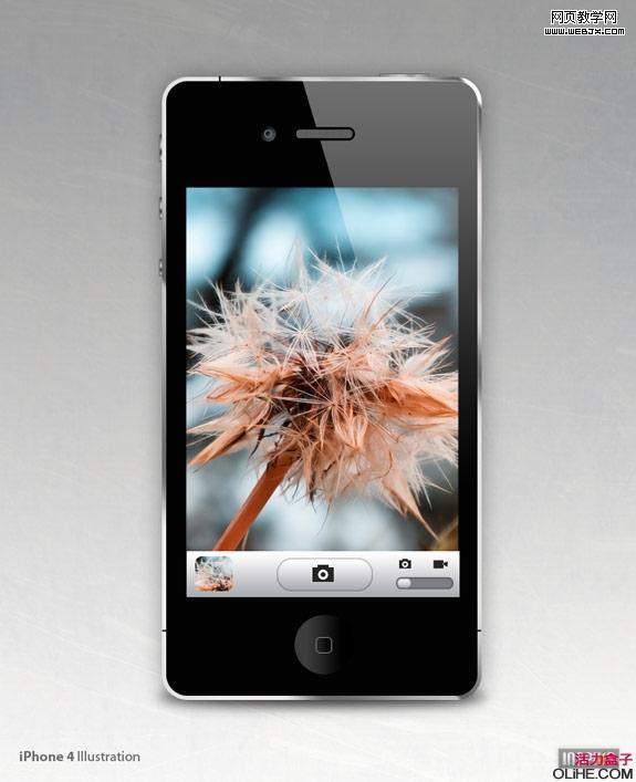 Photoshop绘制出精细的iphone4手机界面效果