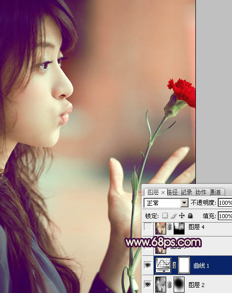 Photosho将写意人物图片调出柔和的淡暖色