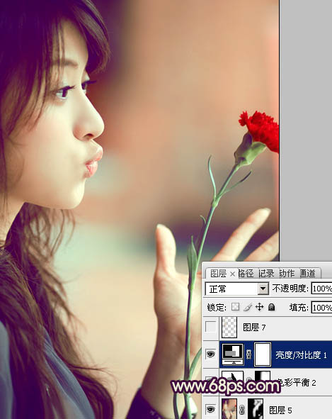 Photosho将写意人物图片调出柔和的淡暖色