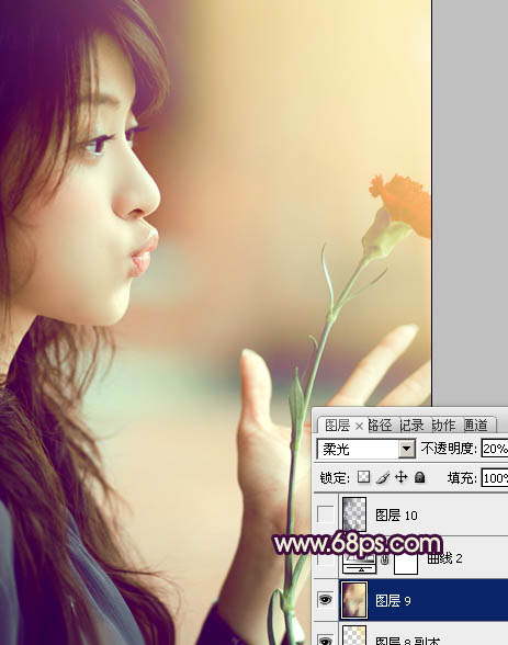 Photosho将写意人物图片调出柔和的淡暖色