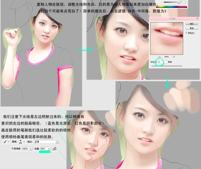 Photoshop把女生生活照鼠绘为小说封面效果