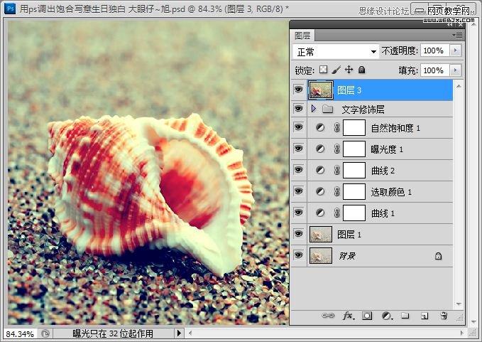 Photoshop制作出低调的沙滩海螺图片的写意效果教程