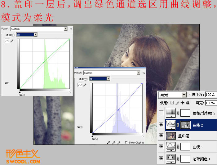 Photoshop将树林女孩图片调出怀旧的古典黄褐色