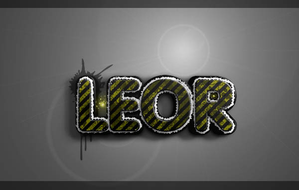 Photoshop制作出颓废的斜纹潮流字特效