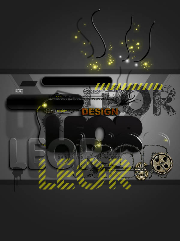 Photoshop制作出颓废的斜纹潮流字特效