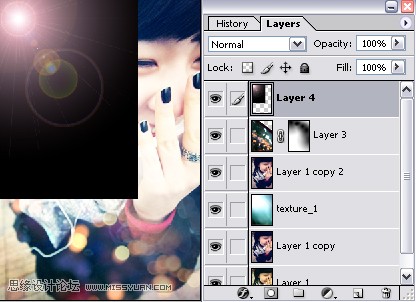 photoshop利用高光素材制作出绚丽的非主流人物图片