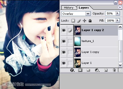 photoshop利用高光素材制作出绚丽的非主流人物图片