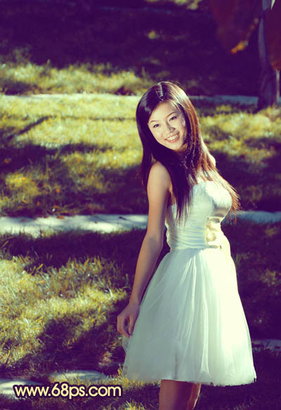 Photoshop将晨曦中灿烂的女生图片打造出橙蓝色效果