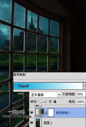 photoshop合成手持烛光欣赏夜景的女生图片效果