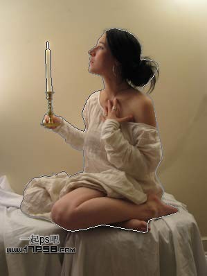 photoshop合成手持烛光欣赏夜景的女生图片效果