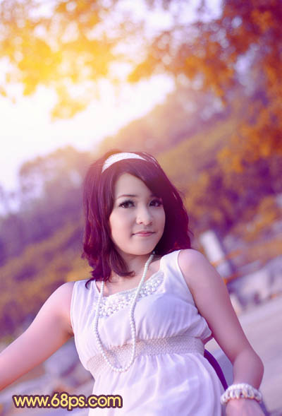 Photoshop将外景女生图片调成绚丽的紫红色