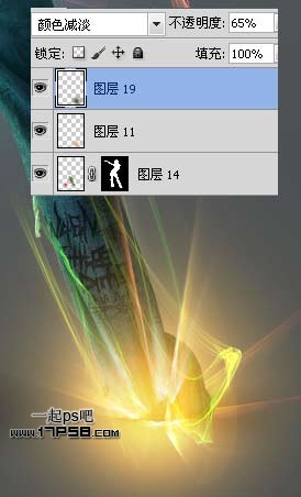 photoshop将女生图片合成动感的彩色光电效果