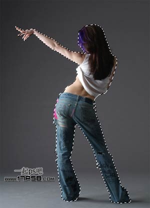 photoshop将女生图片合成动感的彩色光电效果