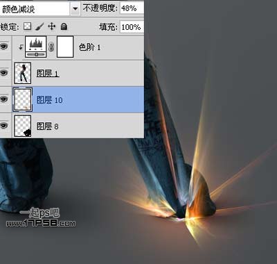 photoshop将女生图片合成动感的彩色光电效果