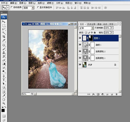 photoshop将女生图片调制出影楼经典之梦幻中性淡红色调方法