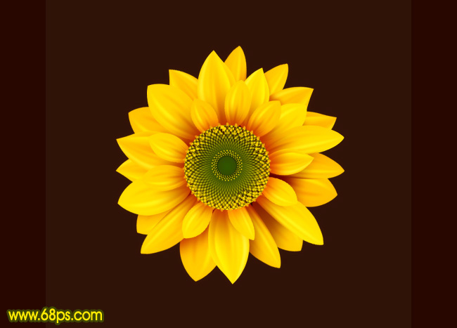 Photoshop打造漂亮的向日葵花朵”