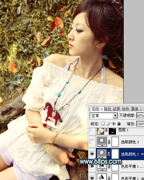Photoshop为草地人物照片加上柔和的阳光暖色调效果