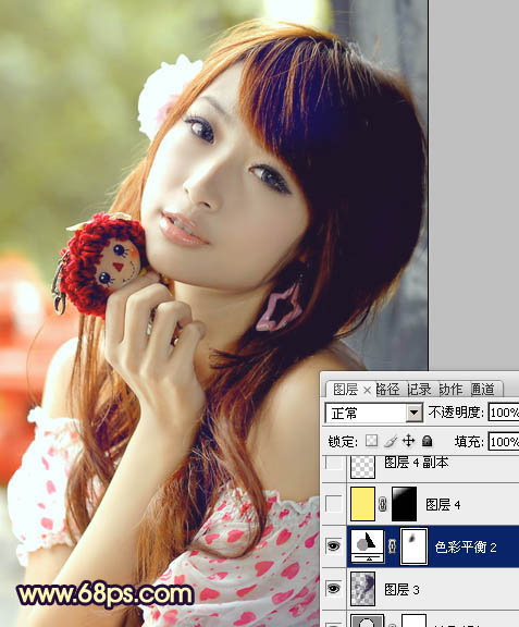 Photoshop为逆光美女图片增加甜美的淡黄色效果