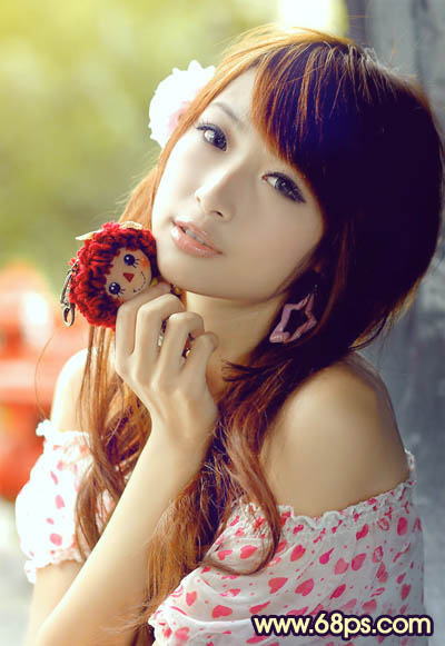 Photoshop为逆光美女图片增加甜美的淡黄色效果