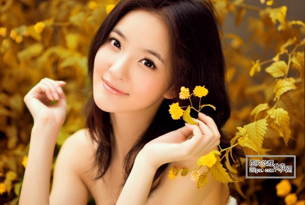 Photoshop为外景女孩照片增加唯美的橙黄色