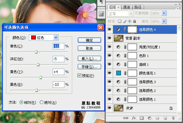 Photoshop为外景图片增加蜜糖色效果