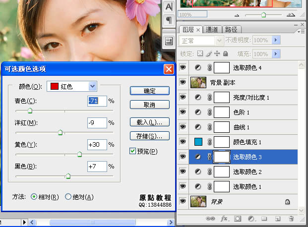Photoshop为外景图片增加蜜糖色效果
