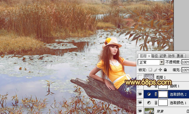 Photoshop为沼泽写真图片加上柔和的暖色效果