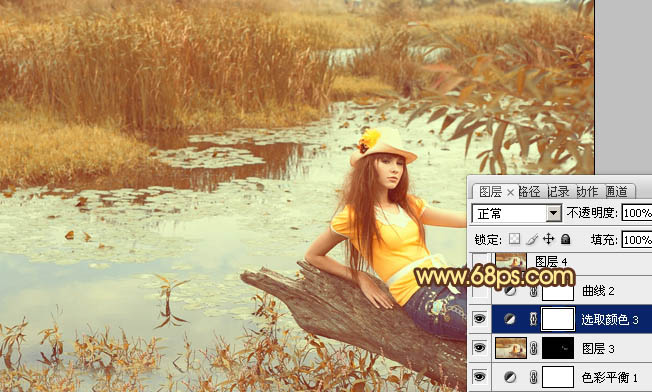 Photoshop为沼泽写真图片加上柔和的暖色效果