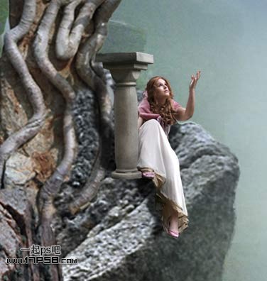 photoshop合成浪漫奇幻山谷仙境美女效果