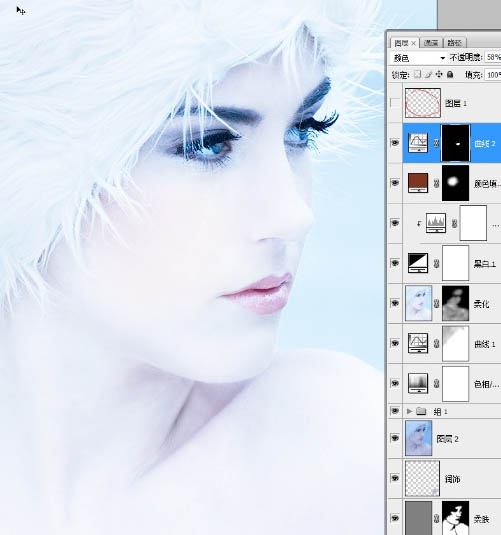 Photoshop打造超经典的粉蓝色水晶人像效果