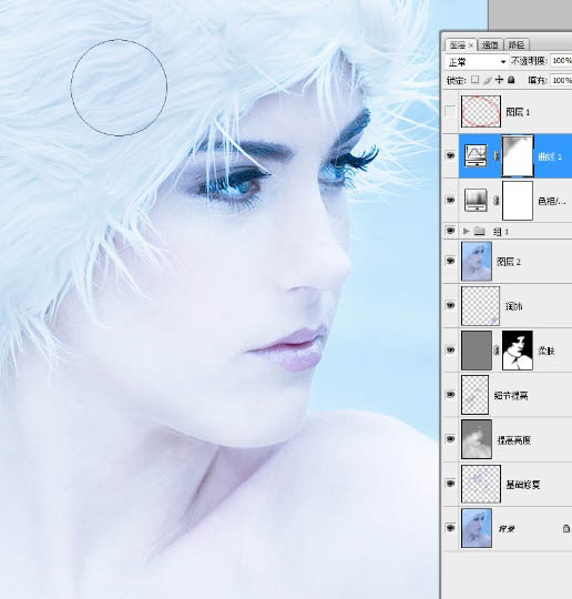 Photoshop打造超经典的粉蓝色水晶人像效果