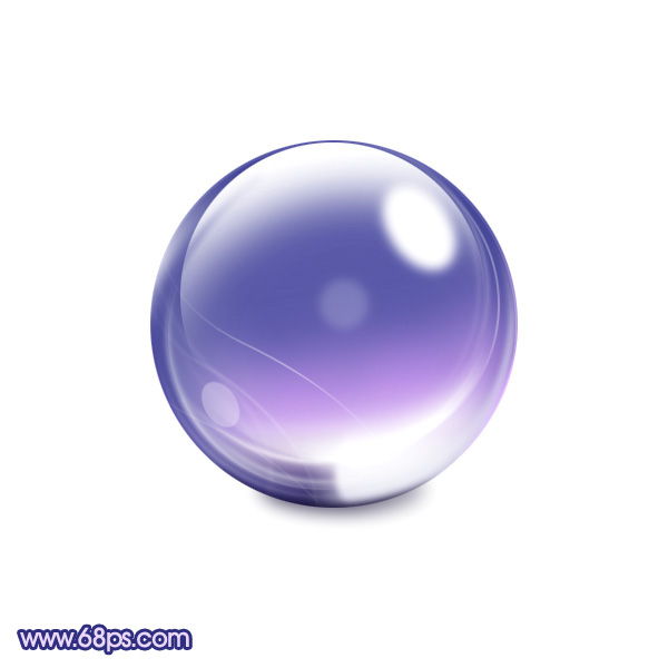 Photoshop制作出光感漂亮的紫色立体水晶球”