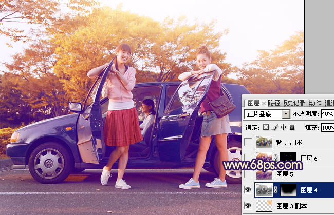 Photoshop制作漂亮的橙紫色逆光图片