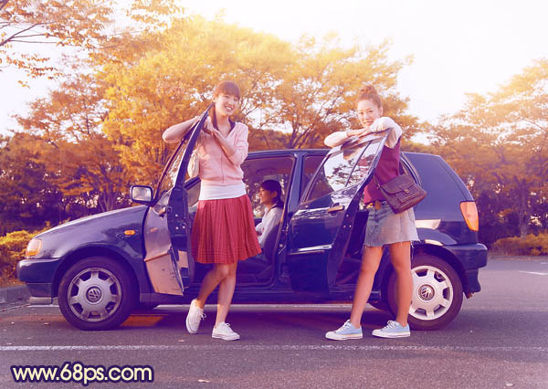 Photoshop制作漂亮的橙紫色逆光图片