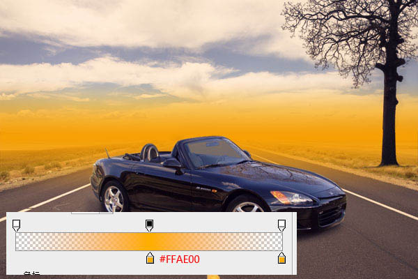 photoshop合成乡间马路上炫酷的跑车效果