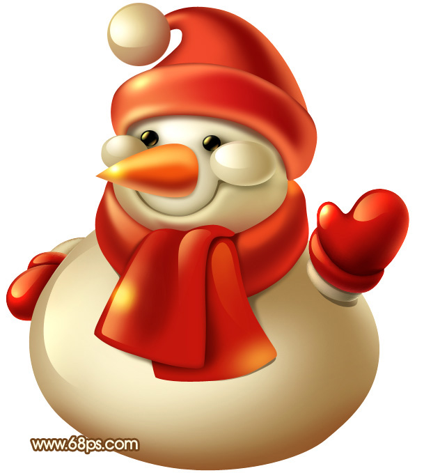 Photoshop鼠绘出非常可爱的3D圣诞雪人效果”