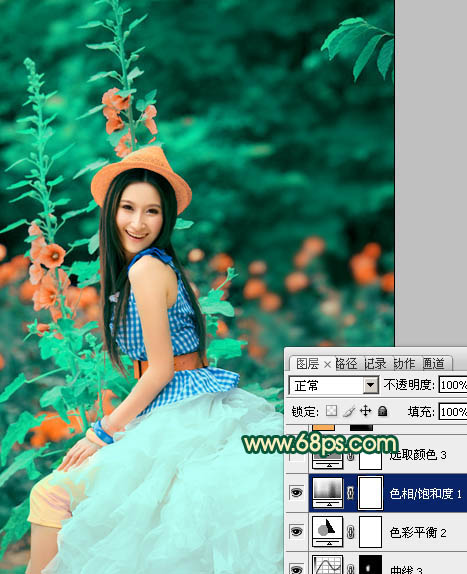 Photoshop为人物写真图片增加甜美的粉橙色效果