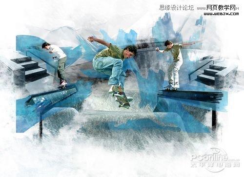 Photoshop绘制PsdFan的Grungy风格滑板海报教程