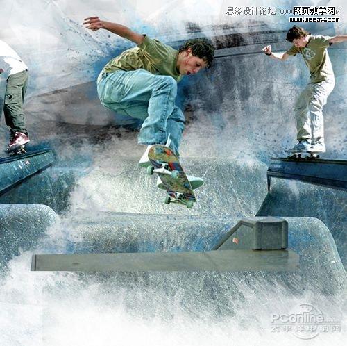 Photoshop绘制PsdFan的Grungy风格滑板海报教程