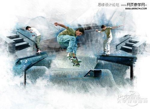 Photoshop绘制PsdFan的Grungy风格滑板海报教程