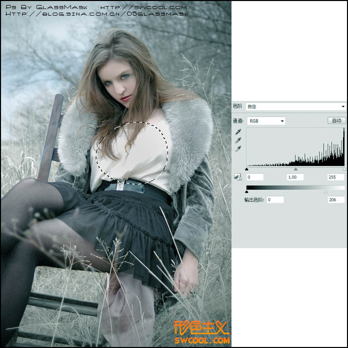 Photoshop将冬季人物图片加上唯美梦幻的冷色调效果