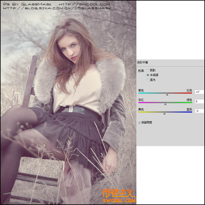 Photoshop将冬季人物图片加上唯美梦幻的冷色调效果