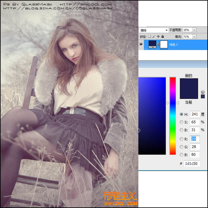 Photoshop将冬季人物图片加上唯美梦幻的冷色调效果