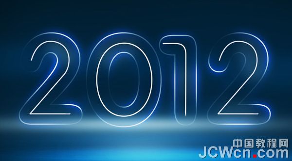 Photoshop打造蓝色冷艳的霓虹字