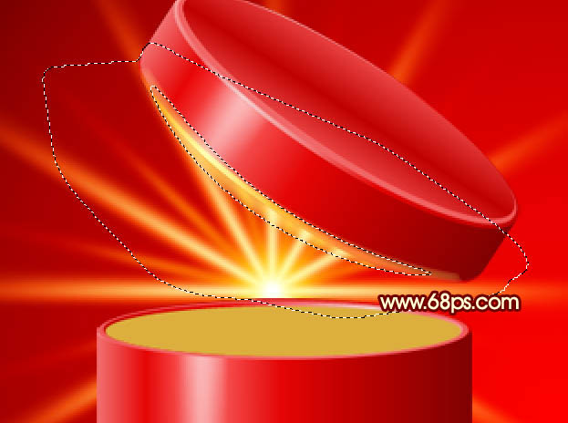 Photoshop为红色礼盒设计添加上魔幻的金色光