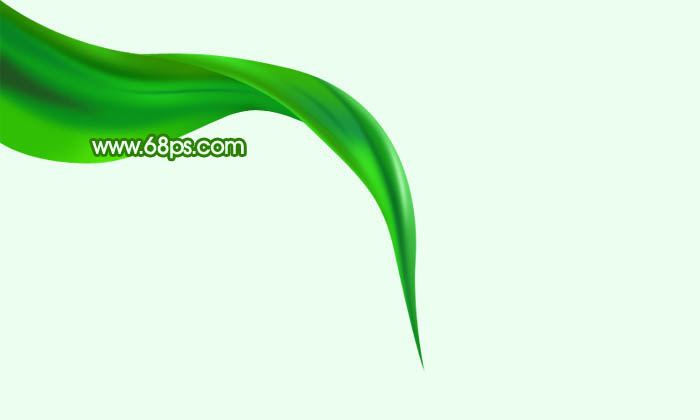 Photoshop设计制作出非常飘逸的绿色绸缎