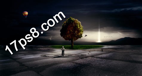 photoshop合成制作出科幻的不死族暗夜巫师祈祷场景 