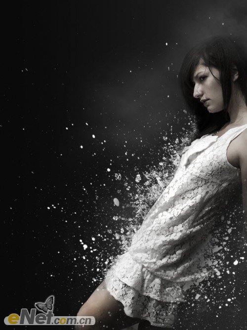 photoshop为美女图片增加超酷的动感水珠